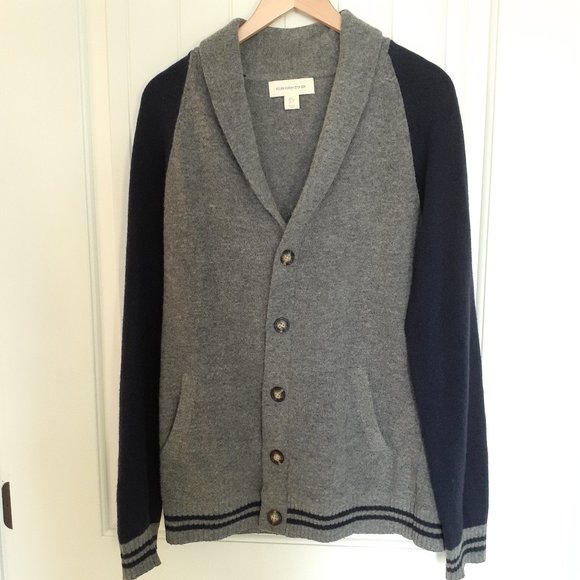 Frederick Anderson Copenhagen Varsity Wool Blend Cardigan Gray Blue Size L - Picture 1 of 8